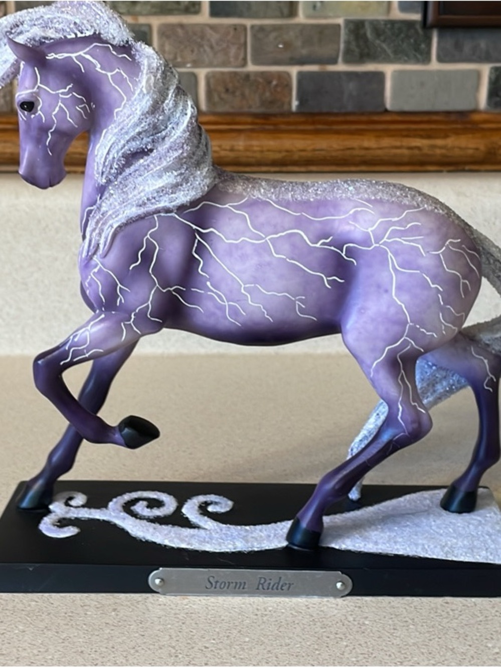 Painted Ponies Purple Lightning Horse Sculpture Storm Rider